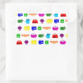 Cute Cartoon Monsters Rechthoekige Sticker (Tas)