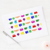 Cute Cartoon Monsters Rechthoekige Sticker (Envelop)