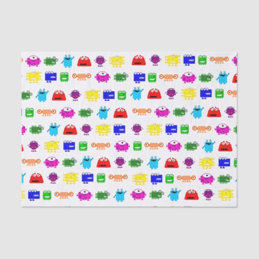 Cute Cartoon Monsters Tissuepapier (Voorkant)