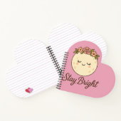 Cute Cartoon Moon with Flower Crown Sticker  Notitieboek (Binnen)