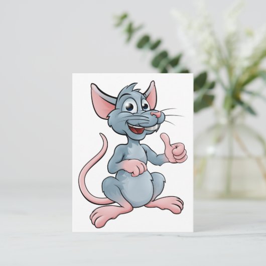 Cute Cartoon Mouse of Rat Briefkaart (Staand voorkant)