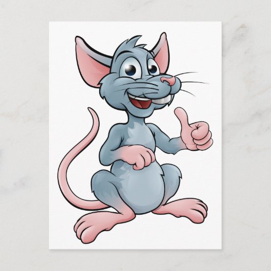 Cute Cartoon Mouse of Rat Briefkaart (Voorkant)