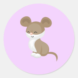 Cute Cartoon Mouse Ronde Sticker