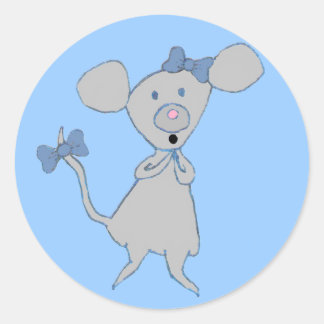 Cute Cartoon Mouse Ronde Sticker