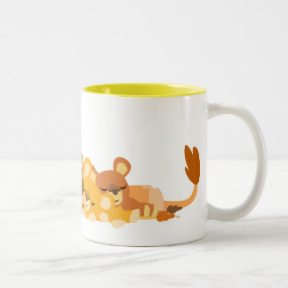 Cute Cartoon Mum Lion en mok Cubs