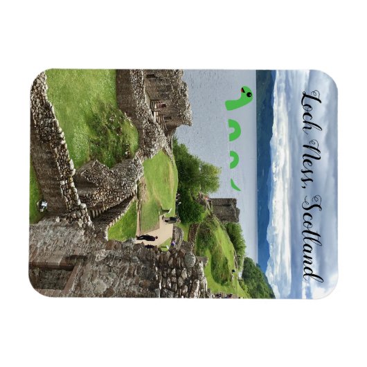 Cute Cartoon Nessie Loch Ness Monster, Schotland Magneet (Horizontaal)
