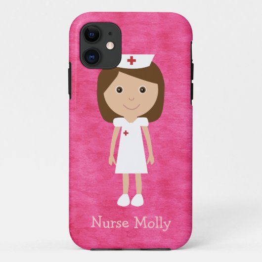 Cute Cartoon Neurse Pink Case-Mate iPhone Case (Achterkant)