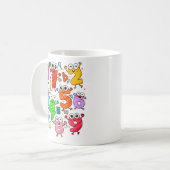 Cute Cartoon Numbers Maths Mug for Kids Koffiemok (Voorkant links)