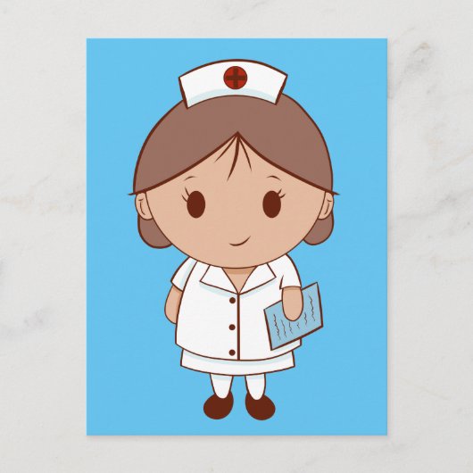 Cute Cartoon Nurse Briefkaart (Voorkant)