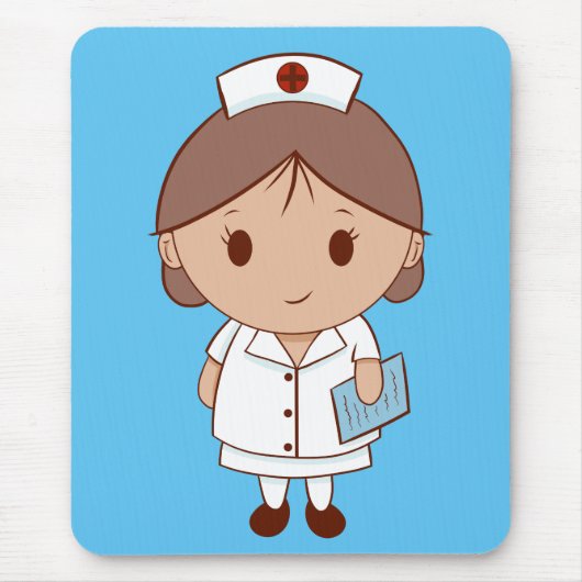 Cute Cartoon Nurse Muismat (Voorkant)