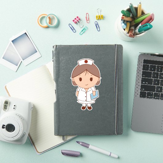 Cute Cartoon Nurse Sticker (iPad Cover)