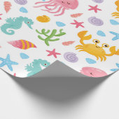 Cute Cartoon Ocean Zee Life Seashell Starfish Gift Cadeaupapier (Hoek)