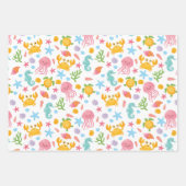 Cute Cartoon Ocean Zee Life Seashell, Starfish Inpakpapier Vel (Voorkant 2)