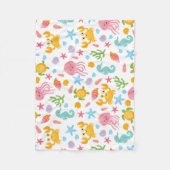 Cute Cartoon Ocean Zee Seashell, Starfish Summer Fleece Deken (Voorkant)