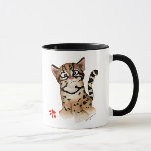 Cute Cartoon Ocelot Puns Kaart Mok