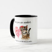 Cute Cartoon Ocelot Puns Kaart Mok (Voorkant links)