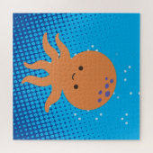 Cute Cartoon Octopus Blue Ocean Legpuzzel (Horizontaal)