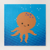Cute Cartoon Octopus Blue Ocean Legpuzzel (Verticaal)