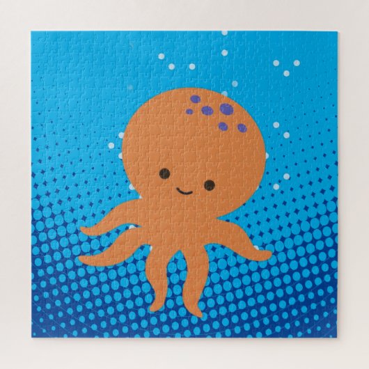 Cute Cartoon Octopus Blue Ocean Legpuzzel (Verticaal)