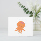 Cute Cartoon Octopus Briefkaart (Staand voorkant)