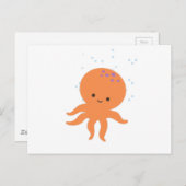 Cute Cartoon Octopus Briefkaart (Voorkant / Achterkant)