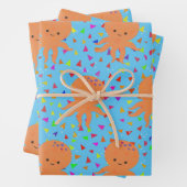 Cute Cartoon Octopus Confetti Pattern Inpakpapier Vel (In situ)