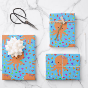 Cute Cartoon Octopus Confetti Pattern Inpakpapier Vel
