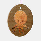 Cute Cartoon octopus met faux watten afdrukken Keramisch Ornament (Rechts)
