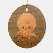 Cute Cartoon octopus met faux watten afdrukken Keramisch Ornament (Links)