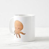 Cute Cartoon octopus met faux watten afdrukken Koffiemok (Voorkant links)