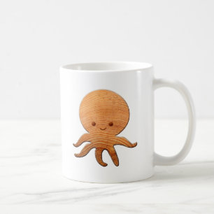 Cute Cartoon octopus met faux watten afdrukken Koffiemok