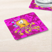 Cute cartoon octopus onderzetter (Schuin)