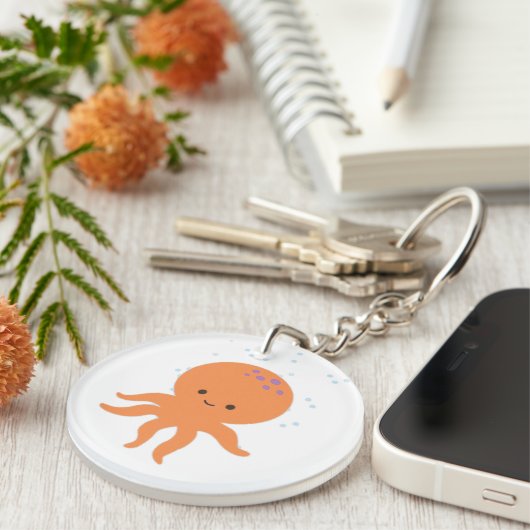 Cute Cartoon Octopus Sleutelhanger (Voorkant Rechts)