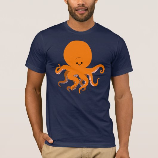 Cute Cartoon Octopus T-Shirt (Voorkant)