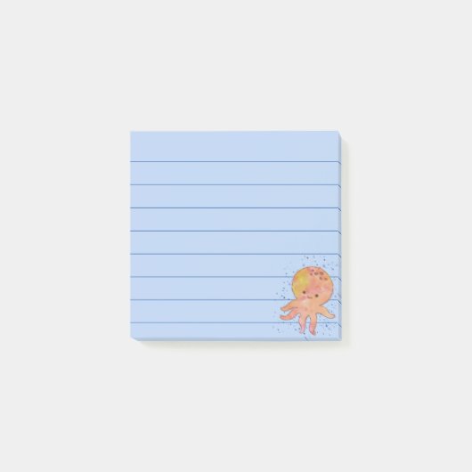 Cute Cartoon Octopus Waterverf Post-it® Notes (Voorkant)