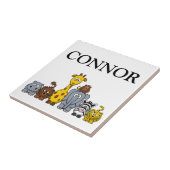 Cute Cartoon Oerwoud Animals Boy's Name Gift Tile Tegeltje (Zijkant)