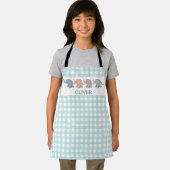 Cute Cartoon Olifanten Gingham Schort (Insitu)