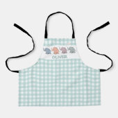 Cute Cartoon Olifanten Gingham Schort (Voorkant)