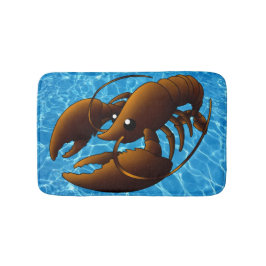 Cute Cartoon Oranje Lobster Badmat
