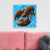 Cute Cartoon Oranje Lobster Canvas Afdruk (Insitu (Woonkamer))