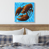 Cute Cartoon Oranje Lobster Canvas Afdruk (Insitu (Slaapkamer))