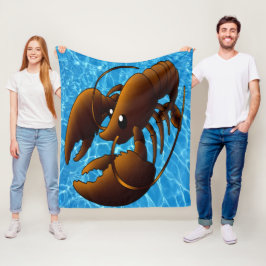 Cute Cartoon Oranje Lobster Fleece Deken