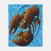 Cute Cartoon Oranje Lobster Fleece Deken (Voorkant)