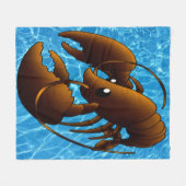 Cute Cartoon Oranje Lobster Fleece Deken (Voorkant (Horizontaal))