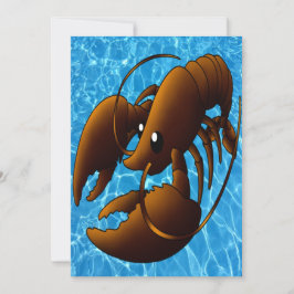 Cute Cartoon Oranje Lobster Kaart