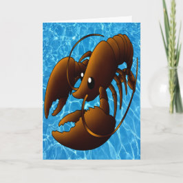 Cute Cartoon Oranje Lobster Kaart