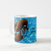 Cute Cartoon Oranje Lobster Koffiemok (Voorkant links)