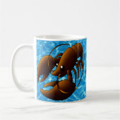 Cute Cartoon Oranje Lobster Koffiemok (Links)