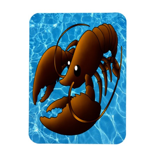 Cute Cartoon Oranje Lobster Magnet Magneet (Verticaal)
