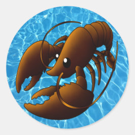 Cute Cartoon Oranje Lobster Ronde Sticker
